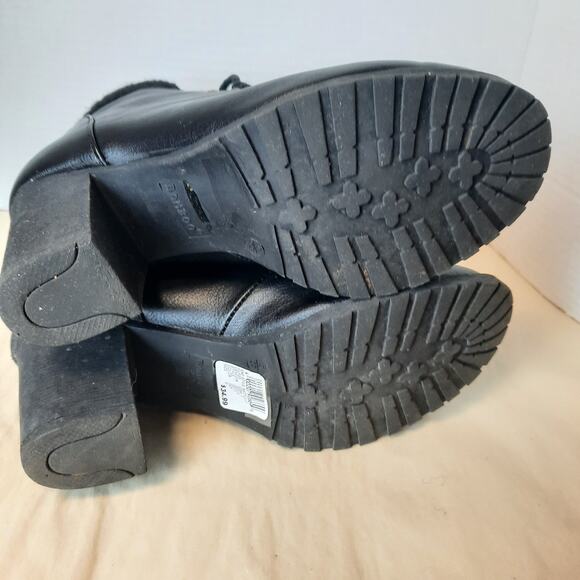 Bamboo Rattle Womens Faux Leather Lace Up Heels Ankle‎ Boots Size 9 Black - Picture 8 of 9